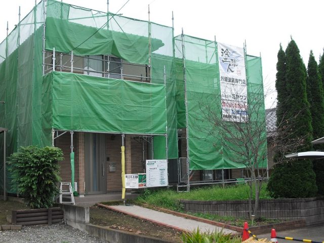 前橋市 外壁塗装工事 足場組立 お客様の声 ミヤケン
