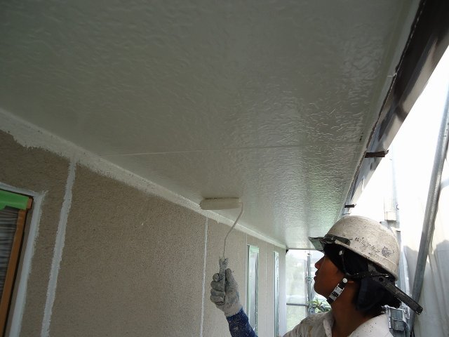 前橋市 軒天 作業中 ミヤケン