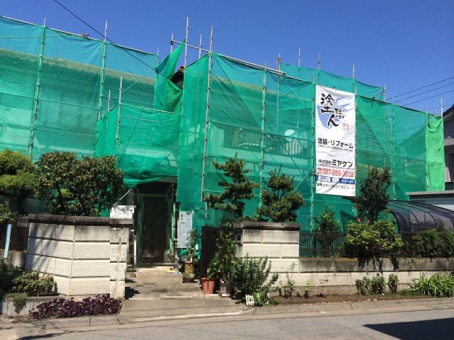 前橋市 外壁塗装 足場組み ミヤケン