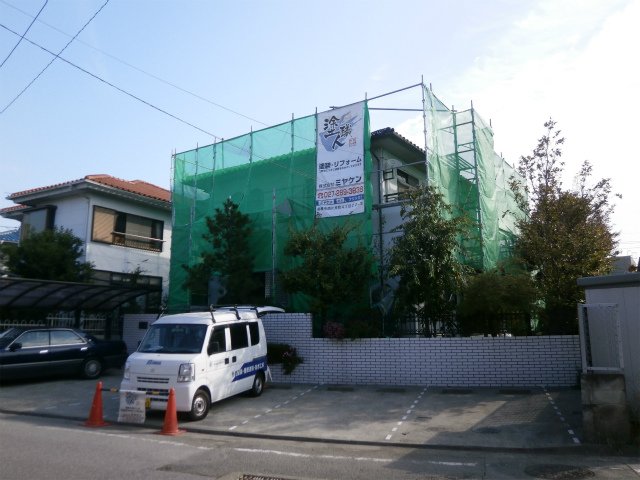 前橋市 屋根外壁塗装工事 足場組立 お客様の声 ミヤケン