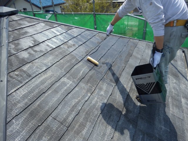 高崎市 屋根塗装 下塗り ミヤケン