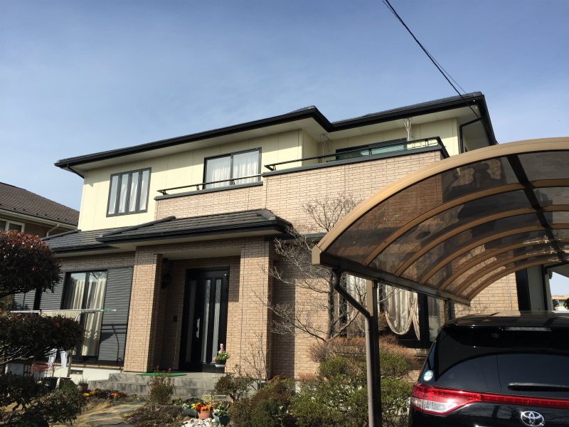 玉村町 外壁塗装工事 施工前全体写真 お客様の声 ミヤケン