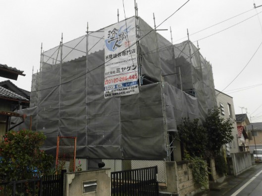 高崎市 外壁塗装工事 足場組立 お客様の声 ミヤケン