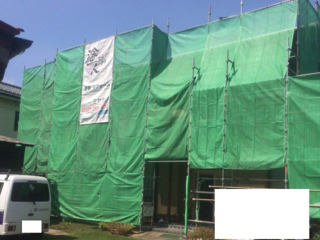 前橋市 外壁塗装工事 足場組立 お客様の声 ミヤケン