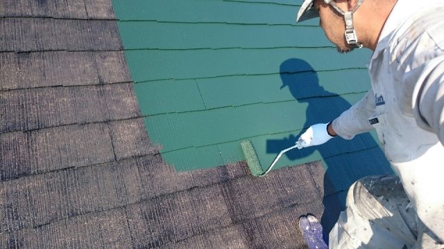 前橋市 屋根外壁塗装工事 屋根上塗り1回目 お客様の声 ミヤケン