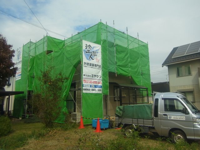 伊勢崎市 外壁塗装 足場組み ミヤケン