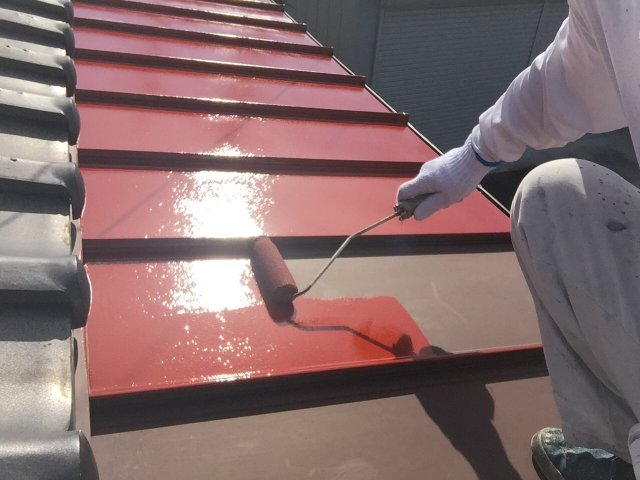 前橋市 屋根塗装 下塗りさび止め ミヤケン