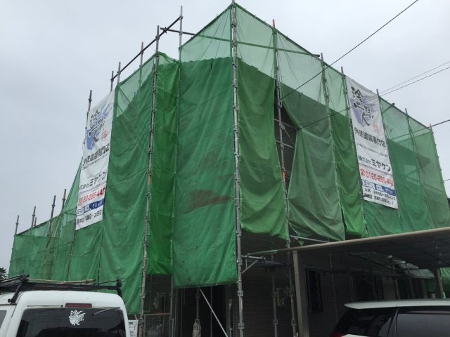 前橋市 外壁塗装工事 足場組立 お客様の声 ミヤケン