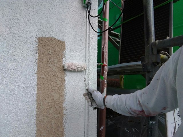 太田市 屋根外壁塗装工事 外壁上塗り1回目 お客様の声 ミヤケン