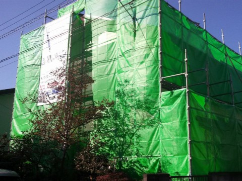 高崎市 屋根外壁塗装工事 足場組立 お客様の声 ミヤケン