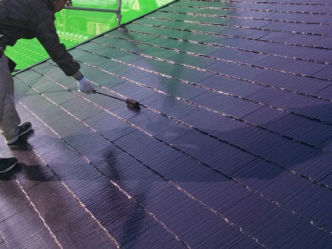 高崎市 屋根外壁塗装工事 屋根上塗り お客様の声 ミヤケン