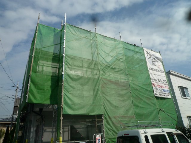 太田市 外壁塗装 足場組み ミヤケン