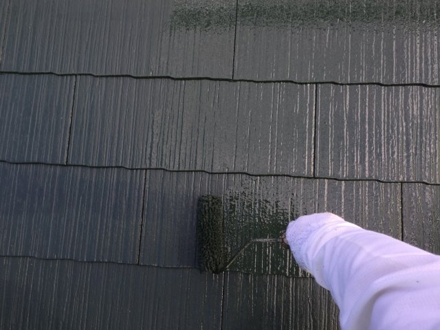 邑楽郡邑楽町 屋根 上塗り2回目 ミヤケン