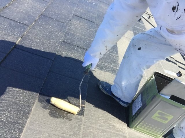 高崎市 屋根塗装 下塗り ミヤケン