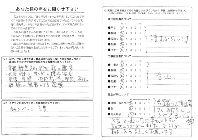 高崎市 外壁塗装 アンケート ミヤケン