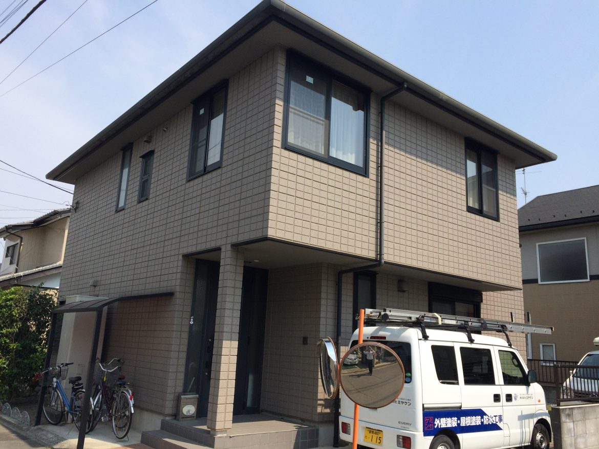 高崎市 屋根外壁塗装工事 施工前全体写真 お客様の声 ミヤケン
