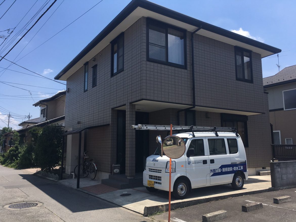 高崎市 屋根外壁塗装工事 施工後全体写真 お客様の声 ミヤケン