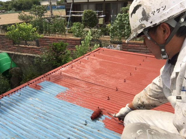 太田市 金属屋根 さび止め下塗り ミヤケン