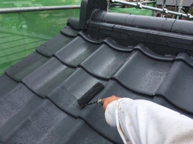 太田市 屋根 上塗り2回目 ミヤケン