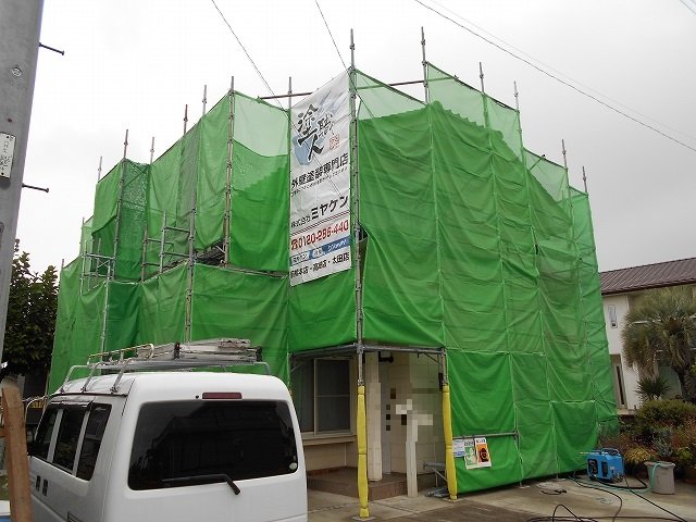 佐波郡玉村町 外壁塗装 足場組み ミヤケン