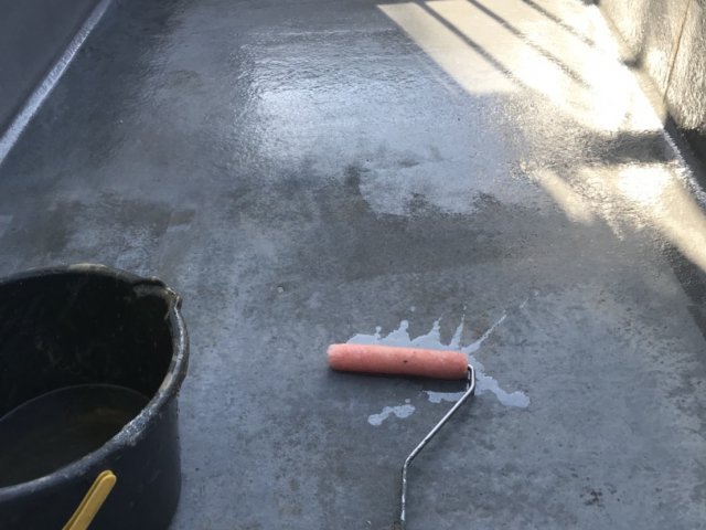 太田市 ベランダ防水 施行中 ミヤケン