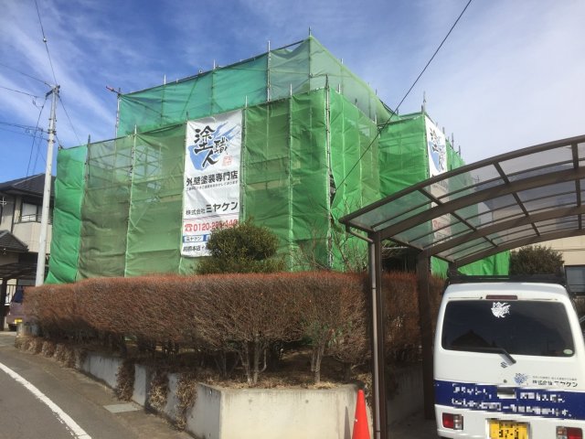 前橋市 外壁塗装 足場組み ミヤケン