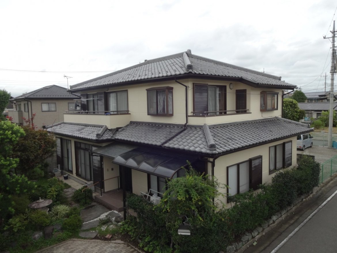 前橋市 外壁塗装工事 施工後全体写真 お客様の声 ミヤケン