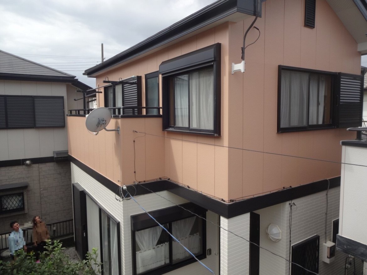 高崎市 屋根外壁塗装工事 施工後全体写真 お客様の声 ミヤケン