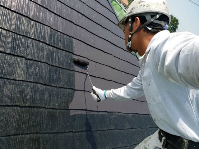 屋根 上塗り1回目