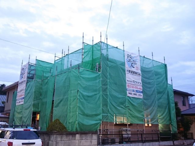 高崎市 外壁塗装工事 足場組立 お客様の声 ミヤケン