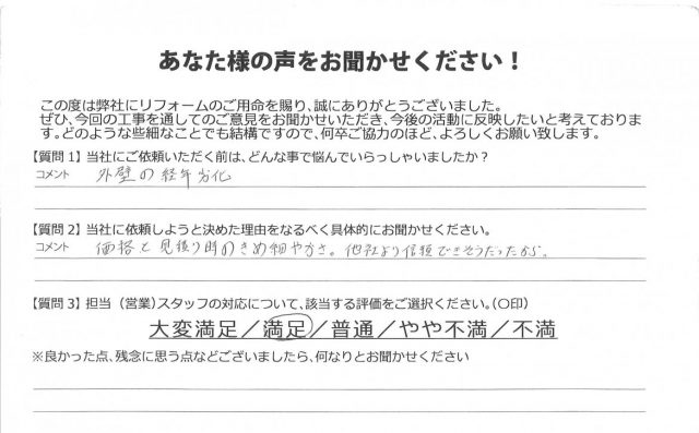 館林市 屋根外壁塗装工事 アンケート お客様の声 ミヤケン