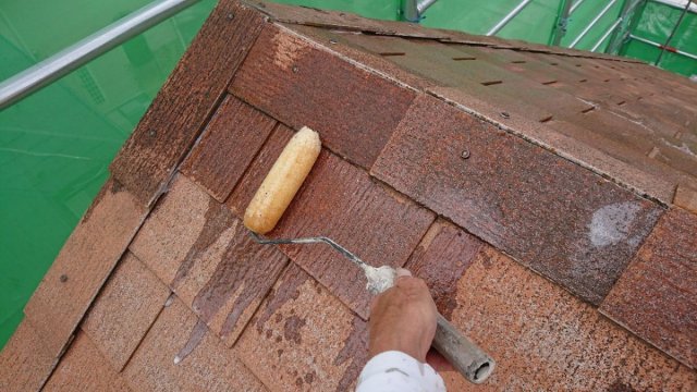 屋根 下塗り1回目