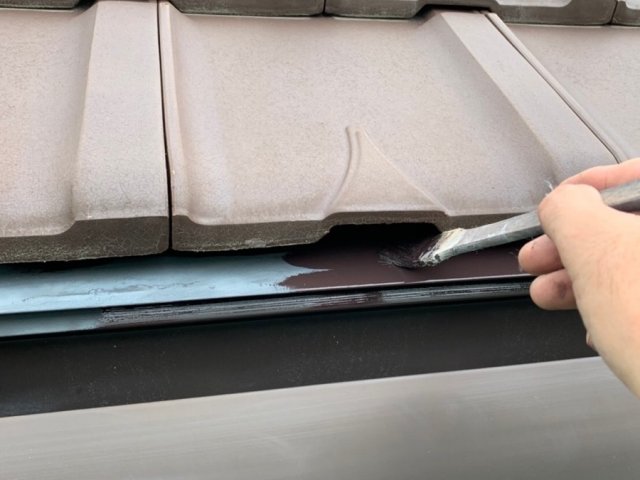 屋根水切り 塗装