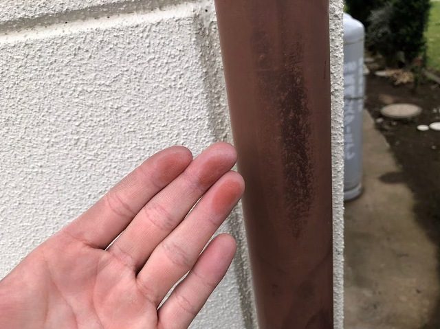 高崎市 外壁塗装工事 雨樋チョーキング現象 お客様の声 ミヤケン