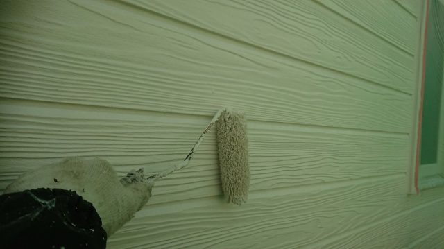 桐生市 屋根外壁塗装工事 外壁上塗り2回目中 お客様の声 ミヤケン