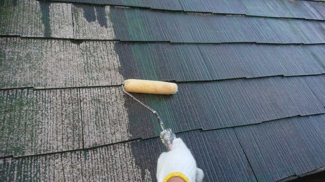桐生市 屋根外壁塗装工事 屋根上塗り1回目 お客様の声 ミヤケン
