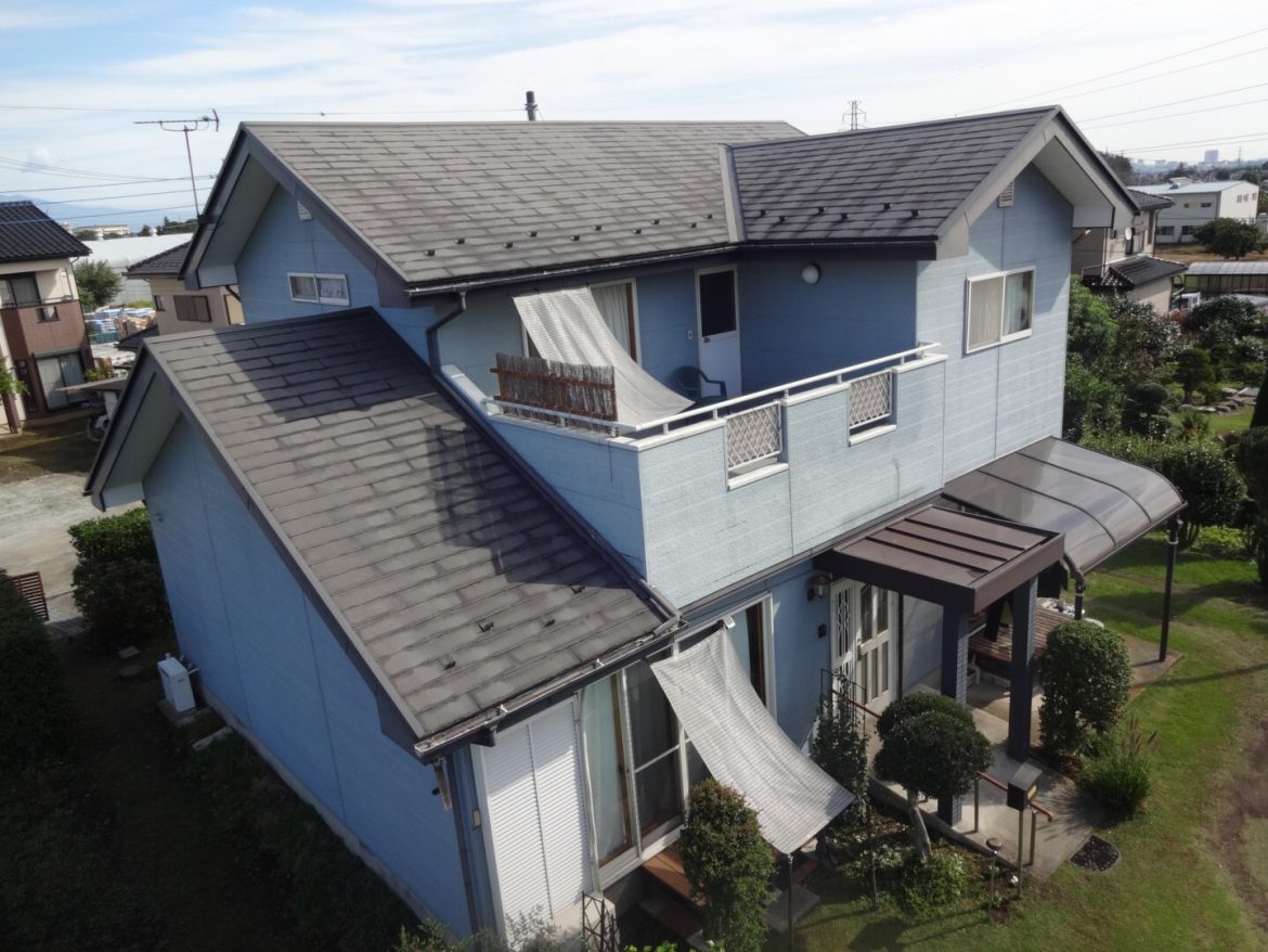 安中市板鼻i様 無機塗料を使用した屋根塗装 ブルーがオシャレな外壁塗装工事 株式会社ミヤケン