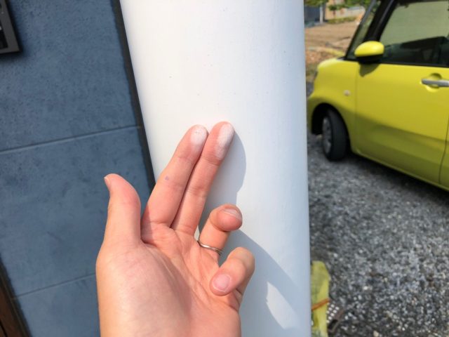 太田市 雨樋塗装 チョーキング ミヤケン