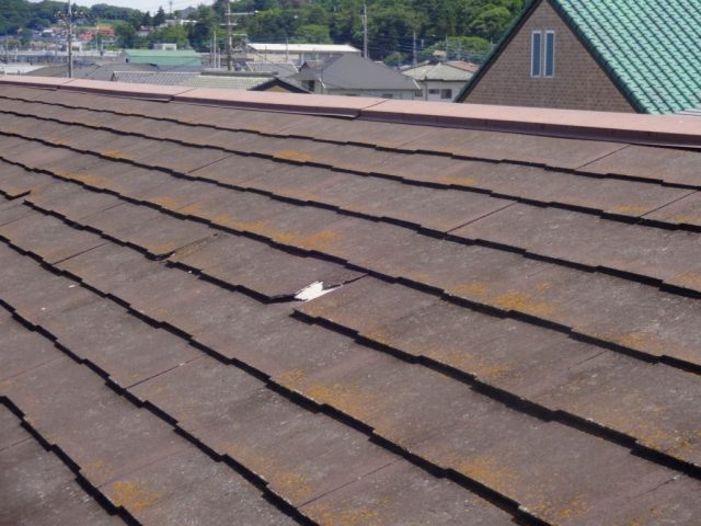 高崎市 屋根カバー コロニアルネオ 屋根の欠け