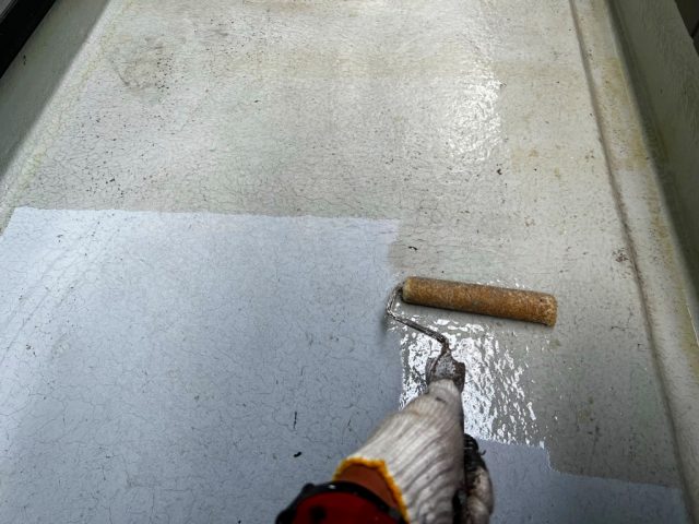 前橋市 ベランダ防水 プライマー塗布 ミヤケン前橋本社