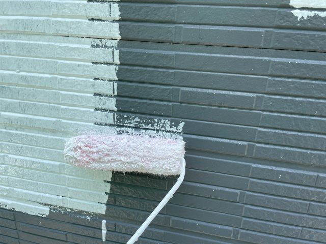 太田市 外壁塗装工事 下塗り一回目 お客様の声 ミヤケン