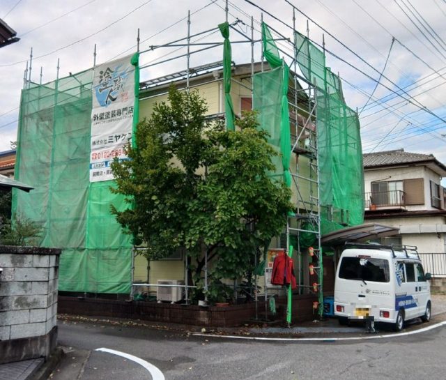 前橋市 屋根外壁塗装工事 足場組立 お客様の声 ミヤケン