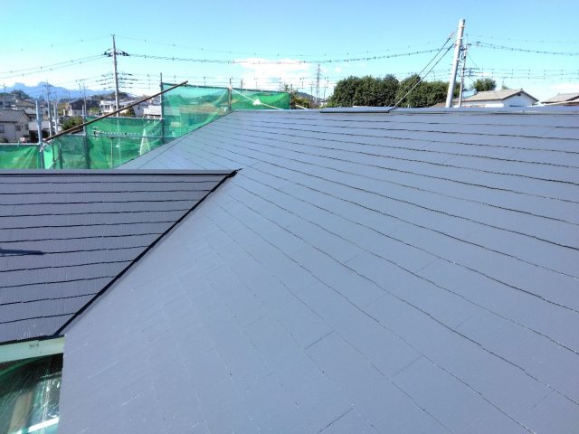 高崎市 屋根付帯部塗装工事 付帯部 屋根施工後全体 お客様の声 ミヤケン