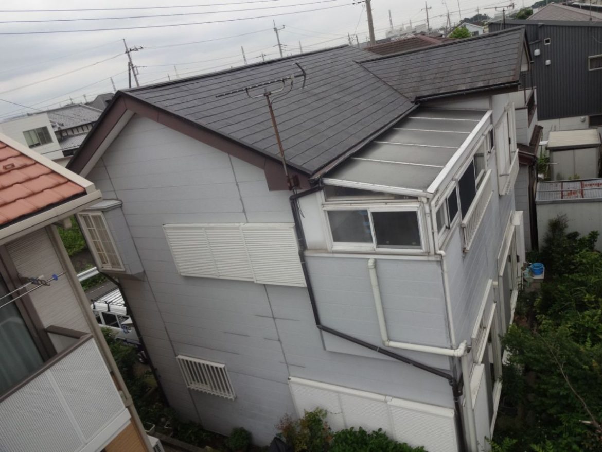 高崎市 屋根外壁塗装工事 施工前全体 お客様の声 ミヤケン