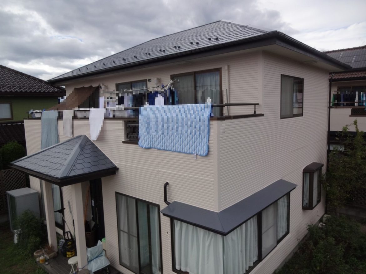 前橋市 屋根外壁塗装工事 施工後全体写真 お客様の声 ミヤケン