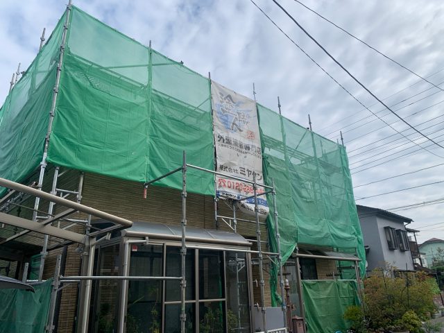前橋市 外壁塗装工事 足場組立 お客様の声 ミヤケン
