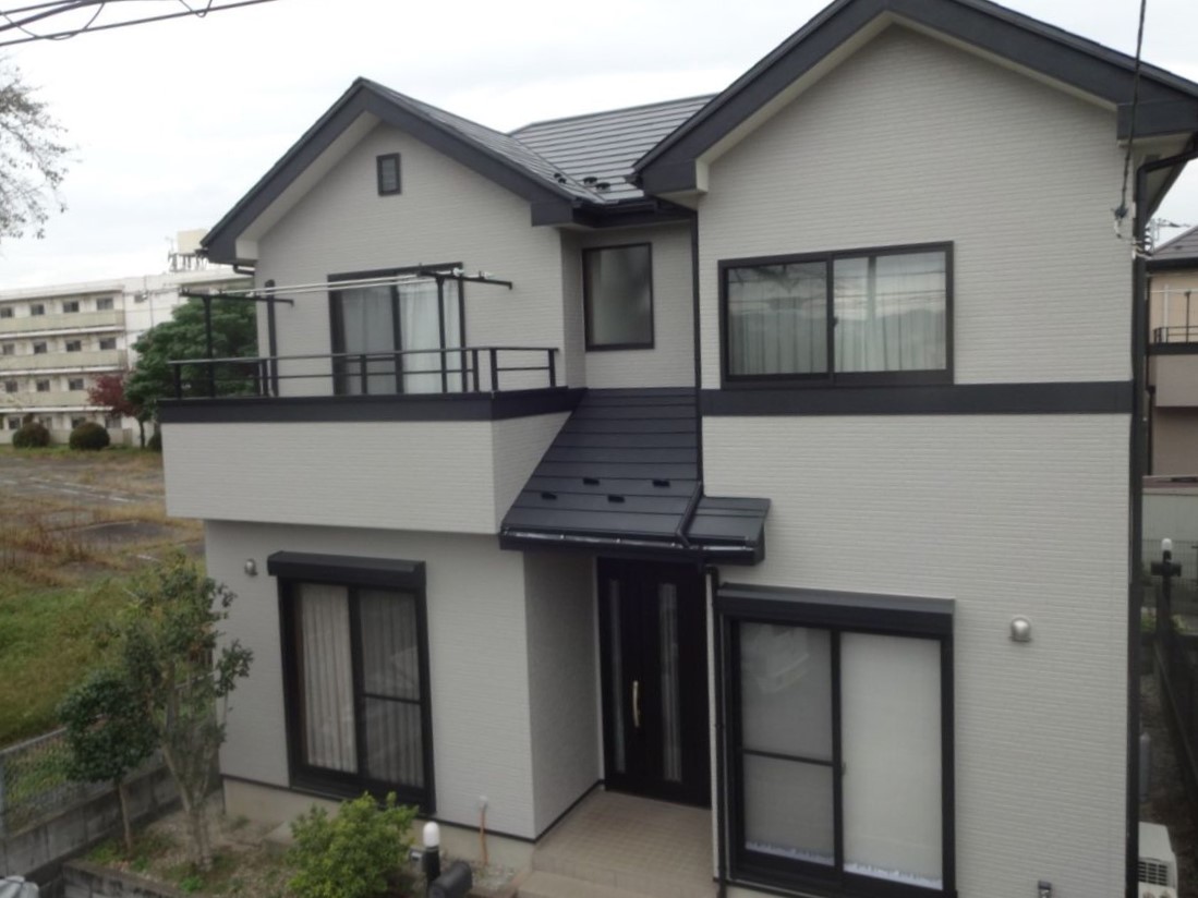 高崎市 屋根外壁塗装工事 施工後全体 お客様の声 ミヤケン