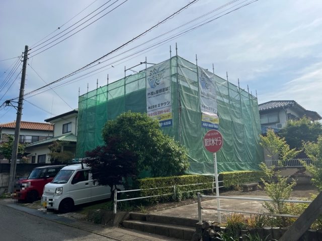 前橋市 屋根外壁塗装工事 足場組立 お客様の声 ミヤケン