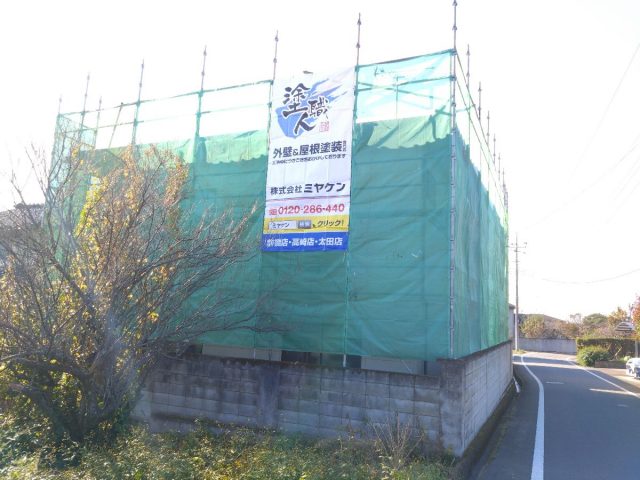 前橋市 外壁塗装工事 足場組立 お客様の声 ミヤケン