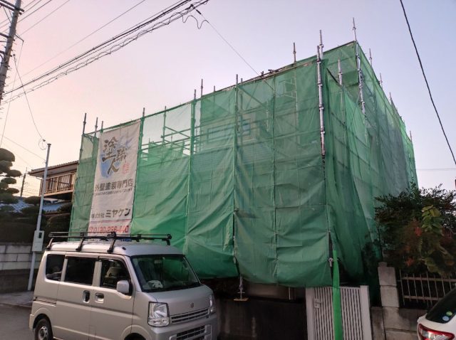 高崎市 屋根外壁塗装工事 足場組立 お客様の声 ミヤケン
